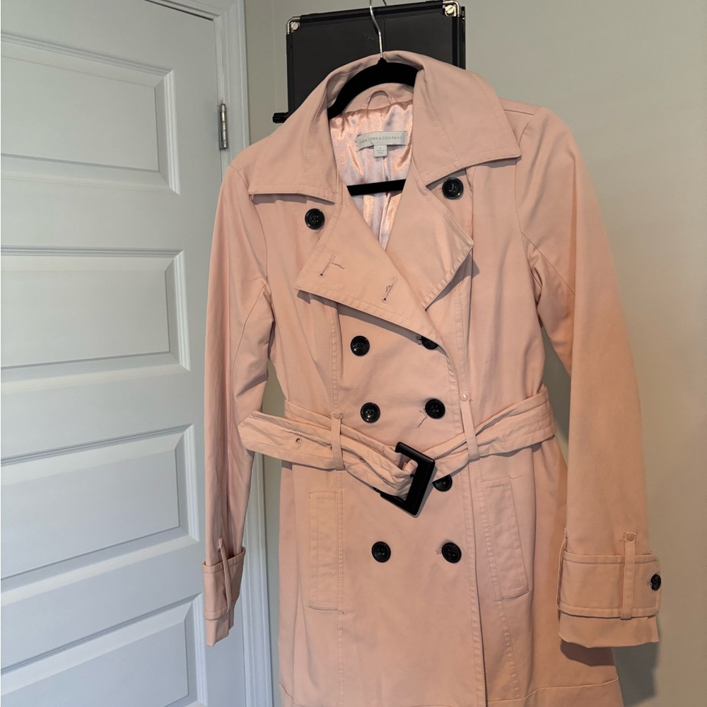 Women's Double-Breasted Trench Coat - Pink